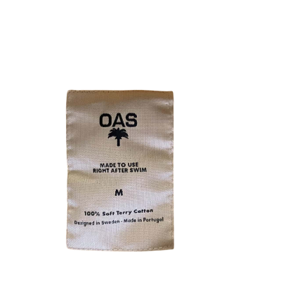  OAS unisex 100% Terry Towelling designed in Sweden made in Portugal 