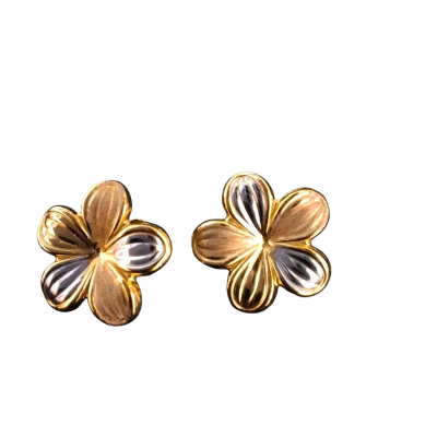 Prouds the Jewellers Womens Earrings Gold / Rose Gold / white gold flower studs