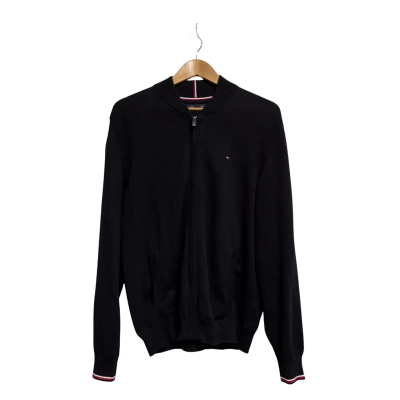 Tommy Hilfiger, Mens, Size M, black zip up sweater