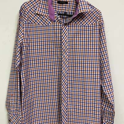 Paco Rabanne Size L Business Shirt Checked / Multicoloured 