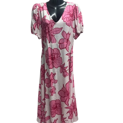Katies Womens  Size 10 Midi Dress Pink  / Red 