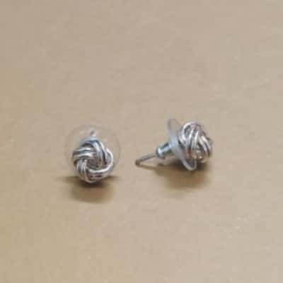 Silver 925 Knot Stud Earrings