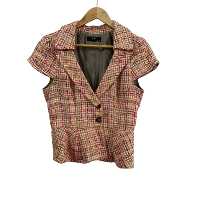 Cue Womens  Size 10 Tweed Short Sleeve Jacket 