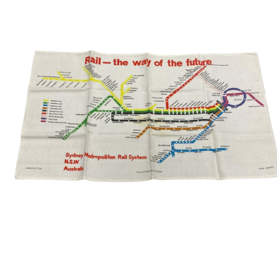 Linen Blend Tea Towel Rail - The way Of The Future - Sydney NSW Metropolitan Rail System 