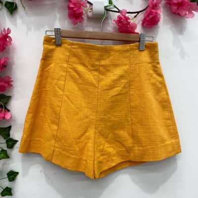 Aureta Womens High Waisted Shorts Size S Amber 