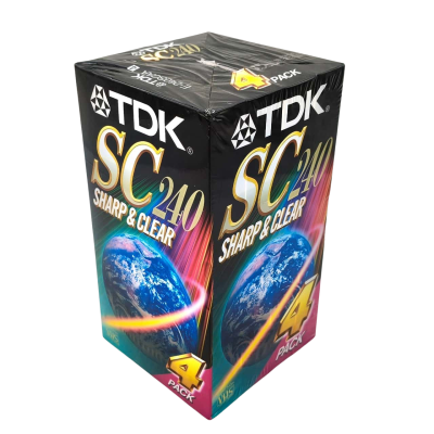 4 Pack TDK SC240 VHS Tapes - Sharp & Clear  (Brica1)