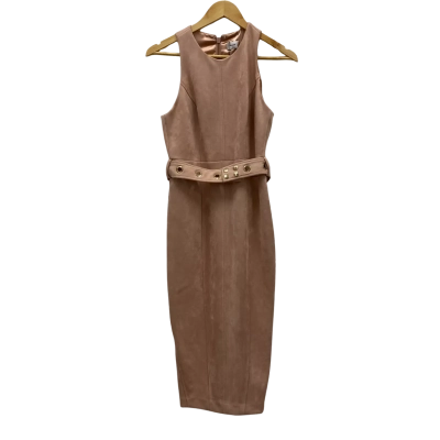 Sheike Women's Size 10 Sleeveless Velvet Style Dress Dusty Pink RRP$150