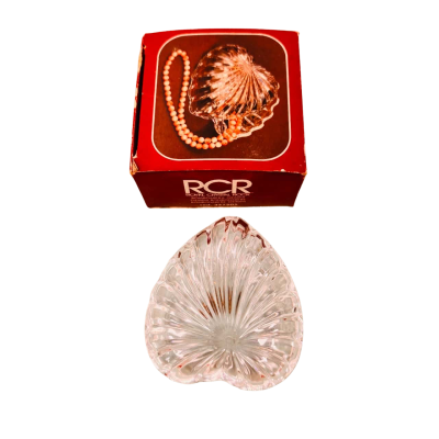 Vintage RCR Royal Crystal Rock GEMINI Heart/Shell Trinket Dish w/ Box – Italian 24% Lead Crystal