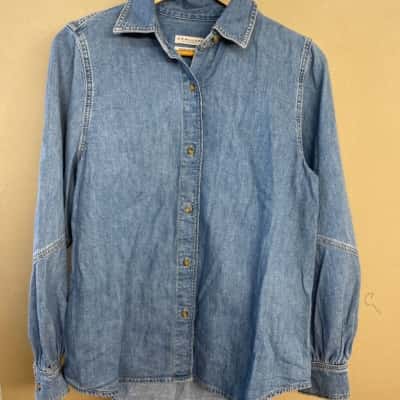 R.M. Williams Womens  Size 8 Long Sleeve Shirt Blue 