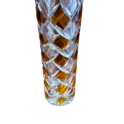 Zwiesel - Crystal vase with amber-coloured squares Germany