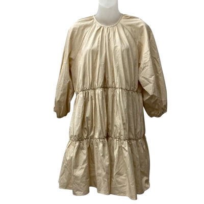 Dissh Milly Poplin Vanilla Mini Dress with Puffy 3/4 Sleeves Size 10