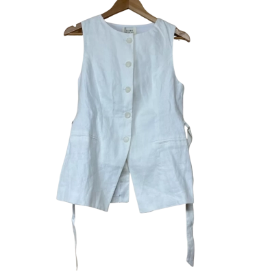 Brand New - Dissh White Linen Vest - Size 8