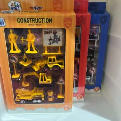 Set of 3 Toy Sets - Police, Firefighters and Construction