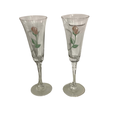 Avon 24% Lead Crystal Champagne Glasses