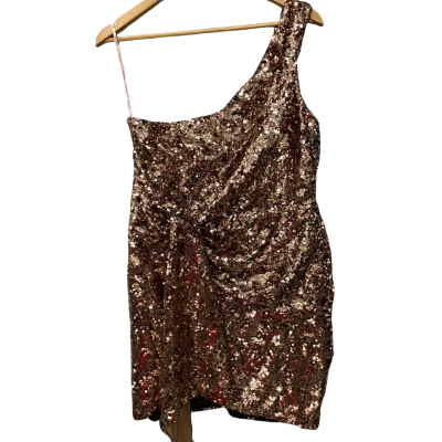 Jaded Rose Womens  Size 16 Sequined Gold Cocktail Dress Gold 