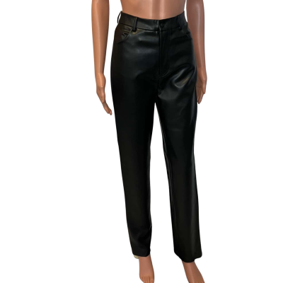 White Fox Womens PU Pants Black  