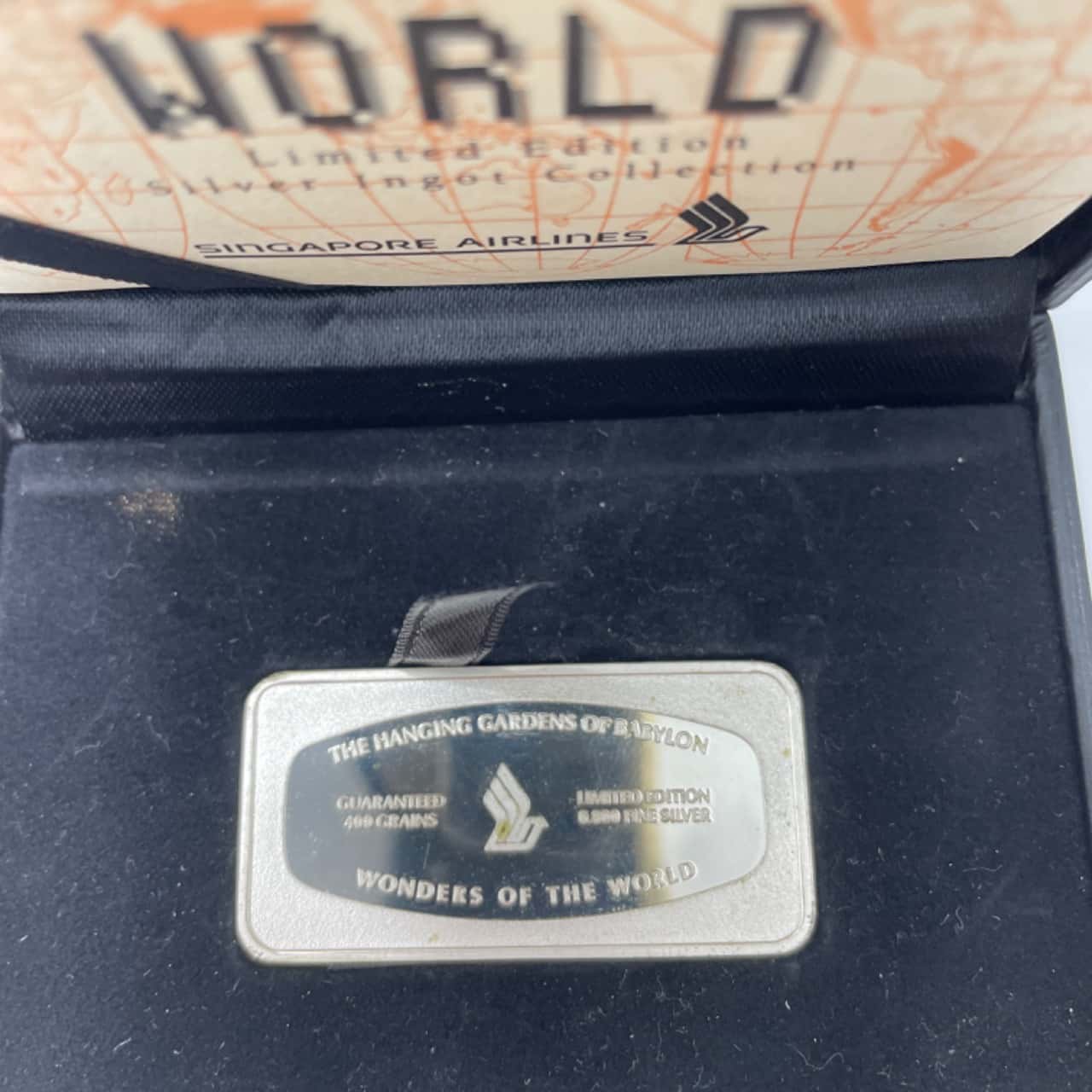 Silver Ingot 1980s Singapore Airlines 'Wonders of the World