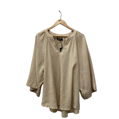 Womens  eb&ive Size XL V-Neck Top Beige 