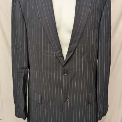 Hugo Boss Mens Pinstriped Black Blazer