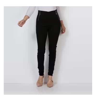 Holmes & Fallon. Ponte Vertical Zips Pant.  Size 16  Black