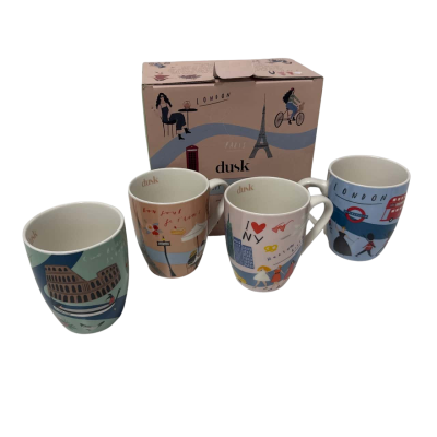 BNWT Dusk 4x cities mugs