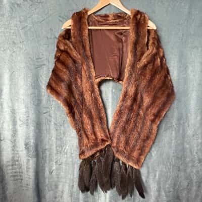 Women’s  Brown Fur Stole one size 