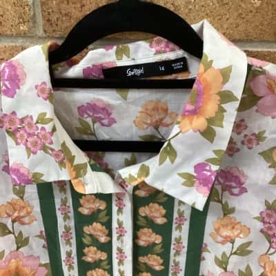 Sportsgirl Womens  Size 14 Long Sleeve Top Floral Top  