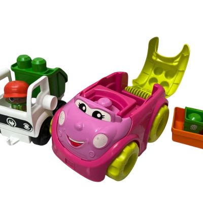 Mega Blocks Pink car and bulk blocks Lot #1