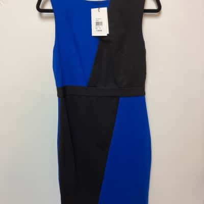 Montique Womens  Size 12 Cocktail Dress / Sleeveless Dress  Black  / Blue 
