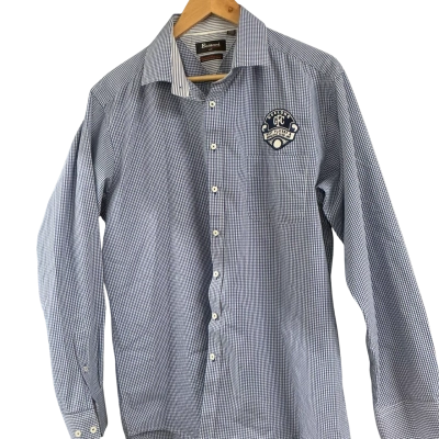 Geelong football club past members   Size XL Checked Shirt Blue / White 