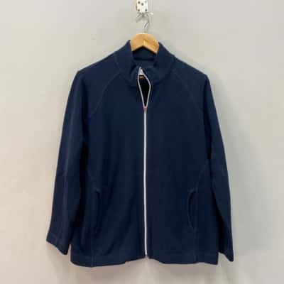 Fella Hamilton Womens  Ribbed stretch Casual Zip-up Jacket Size 14 Blue 