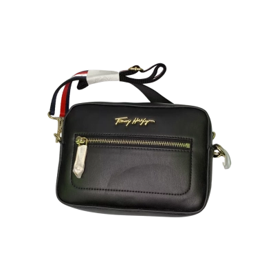 Tommy Hilfiger Womens Shoulder Bag Black  / Gold 