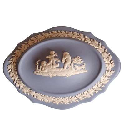 Wedgewood Blue Trinket Oval Box with Lid