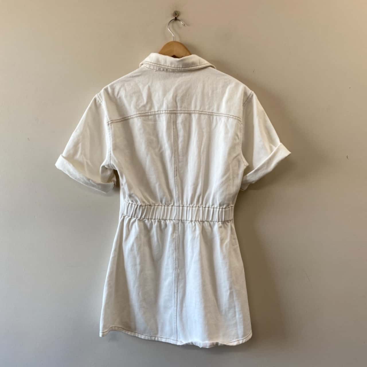 Pink Diamond Women's Size 8 Ecru Denim Short Sleeve Mini Dress - New With  Tags(s)