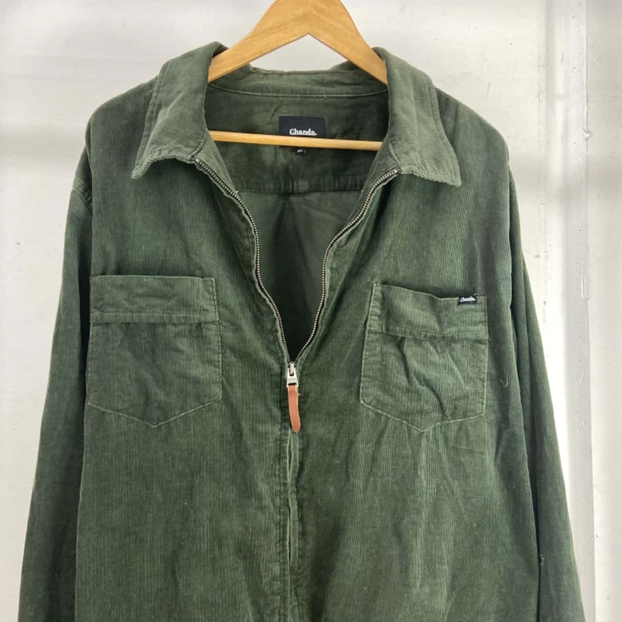 Ghanda Mens Size XL Front Zipper Olive Jacket (s)