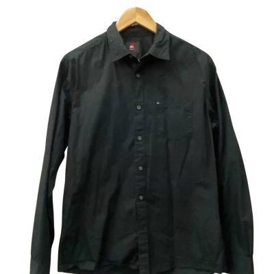 Quicksilver Mens  Size M Long Sleeve Shirt Black  