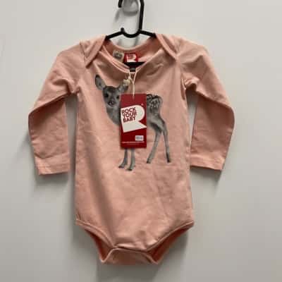 BNWT Rock Your Baby Kids  Size 1 Onesie Pink  
