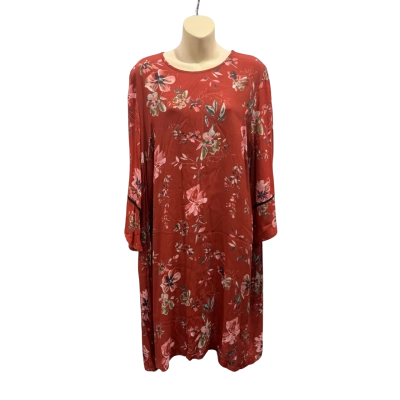 Capture Womens  Size 14 Midi Dress Multicoloured / Red 