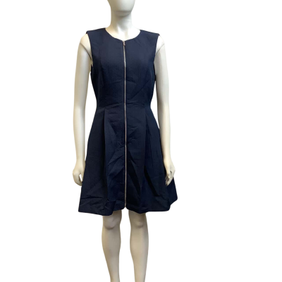 Brand New Portmans Womens  Size 12 Front Zip Sleeveless Dress Navy
