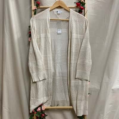 Womens Rockmans Cream Cardigan Size XL RRP $59.99