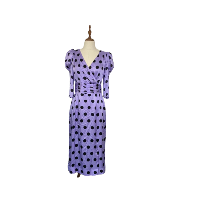  Olivia Rubin Womens Size 36 Party Dress Polka Dot / Purple 