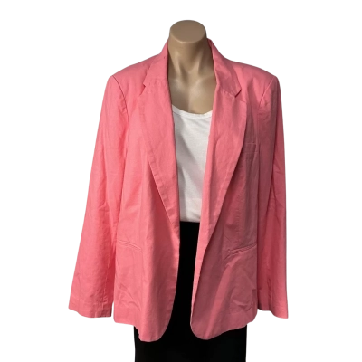 Capture Womens Size 18 Coral Linen Blend Open Blazer (new)
