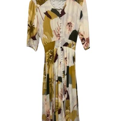  Womens  Size 18 Midi Dress Floral / Green / Maroon / Mustard / Off White / Purple 