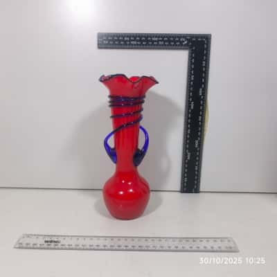 Two Toned Blown Glass Art Vase Czech 