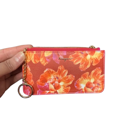Salvatore Ferragamo Floral Key Chain Purse 