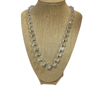 Vintage Faceted Crystal Necklace 47cm 