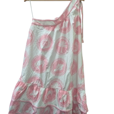 Adorne Frida Whitehaven Printed Short Dress Pink and White Size 16 BNWT
