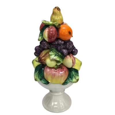 Vintage Hand-painted Italian Ceramic Majolica Fruit Topiary - Mid Century