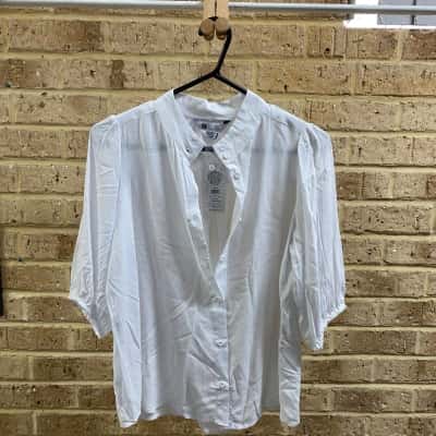 Rockmans Womens white party shirt Size 8 
