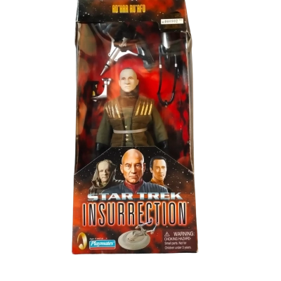 Ad'Har Ru'Afo with accessories. Star Trek Insurrection Playmates Collectors Series Edition No. 000902. Made in 1998